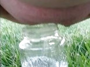 Pissing in jar