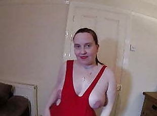Pregnant wife&rsquo;s Striptease in Leotard and Pantyhose