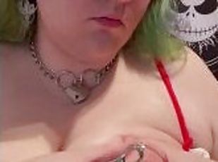 Pleasure and Pain: BBW plays with different clamps and self pleasures to a trembling orgasm