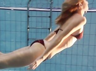 See a beautiful Russian teen Nastya underwater