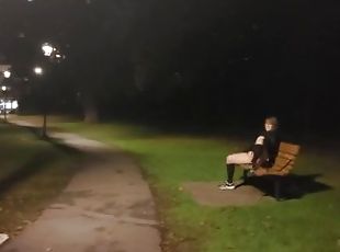 Woman caught mastrubating on park bench at night