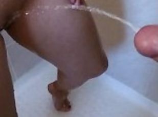 Pissed + Cum on Me while Trying to Shower  Golden Shower  Watersports