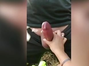 Never ending cumshot in the park