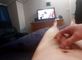 Horny Lonely teen plays with himself while watching porn