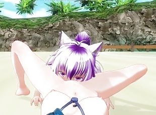 3D HENTAI YURI Schoolgirls have fun on the beach