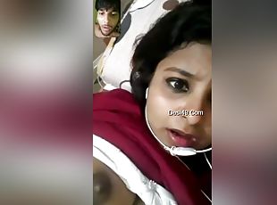 Today Exclusive- Super Sexy Look Desi Girl Showing Her Boobs To Lover On Video Call