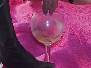 Nicole DuPapillon UK&#039;s Longest Labia  - Fucks her pussy with a glass dildo and drinks her piss 