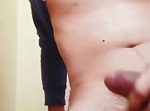 Teen slur with black nipples fapping cock