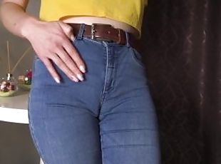 Fet, Fitta (Pussy), Amatör, Milf, Bbw, Trosor, Tight, Ensam, Jeans, Cameltoe