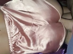 Waking him up woth sexy ass in silk