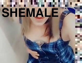 Gorgeous Shemale Feminized in Chastity