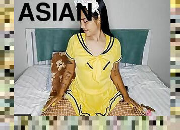 asien, arsch, masturbieren, dilettant, babe, junge, schwer, gesichtspunkt, thai, unterwäsche