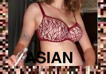 asiatisk, gravid, brudar, milf, kändis, massage