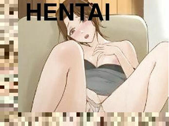 otrogen, masturbation, mamma, kåt, anime, hentai