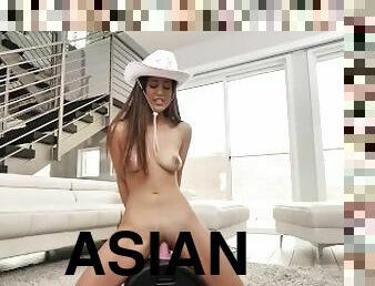 asiatisk, orgasm, fitta-pussy, avsugning, cumshot, gigantisk-kuk, hardcore, samling, sprut, tight