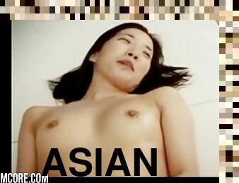 Asian and white fucking in the kitchen