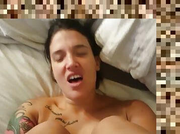Tattooed Latina milf with big tits sucks and fucks. I find her at tohorny.club