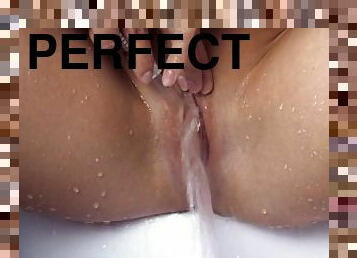 arsch, baden, klit, masturbieren, muschi, spielzeug, blondine, dildo, perfekt, dusche