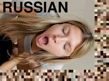 russisk, anal, pikslikkeri, udløsning, teenager, pornostjerne, deepthroat, creampie, synsvinkel, blond