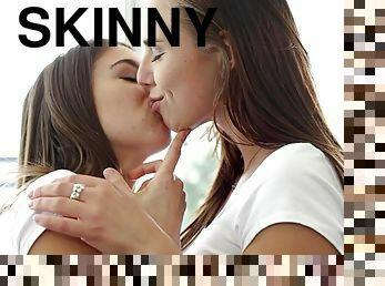 Skinny teen babe team up to handle this is a big cock
