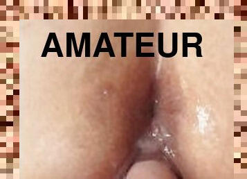 levrette, masturbation, orgasme, amateur, milf, point-de-vue, lingerie, gode, gros-plan, trou-du-cul