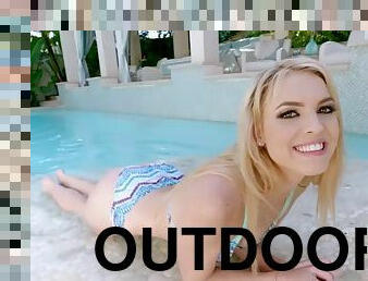 In The Fresh Air 1 - wet blonde Keira Nicole fuckin outdoors by the pool