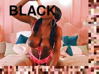 Mystique Is A Black Plastic BIMBO - Ebony Mystique in solo masturbation scene