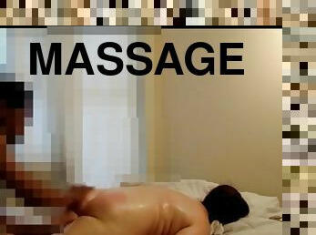 Real interracial pawg massage client spanked