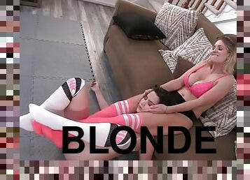 blonde, lutte, brunette