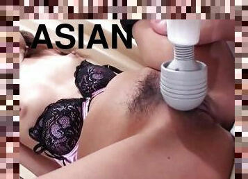 asiatisk, hårig, fitta-pussy, brudar, avsugning, leksak, creampie, slyna, pov, sprut