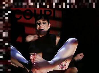 Tattooed Joanna Angel gives a footjob