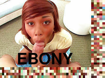 Sweet ebony gives POV oral