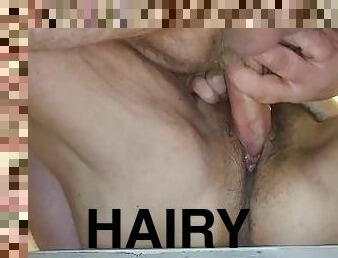 Hairy pussy fuck on bath nice ass view