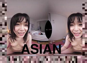 Asian POV Vr porn with pretty, horny and hairy Japanese babe