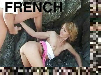 anal, maman, française, plage