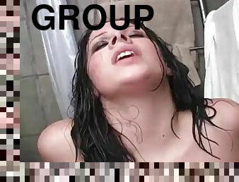 баня, големи-цици, групов-секс, задници, душ