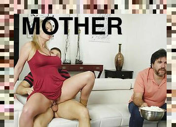 Amoral stepmother Rachael Cavalli rides her son's throbbing dick