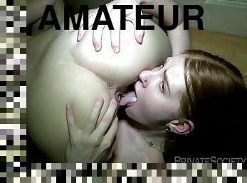 amateur, lesbiana, locura, pelirroja