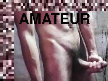 masturbation, orgasme, amateur, ejaculation-sur-le-corps, énorme-bite, maison, branlette, solo, musclé, bite