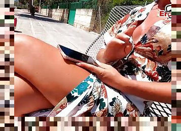 Mallorcan German tourist milf picked up for outdoor sex