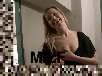 milf, hardcore, spiller, synsvinkel, blond, toilet, sjov, tjekkisk