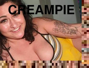 storatuttar, otrogen, fet, gravid, fru, amatör, creampie, bbw, knubbig, pov