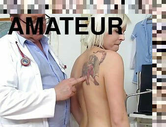 amateur, médecin, jouet, doigtage, fétiche, tatouage, examen-gyno