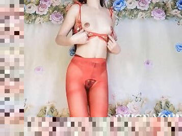 asiatique, chatte-pussy, amateur, ados, bas, lingerie, mignonne, petite, fétiche, bikini