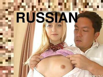 asiático, ruso, estudiante, adolescente, juguete, estrella-del-porno, corrida-interna, rubia, calientapollas