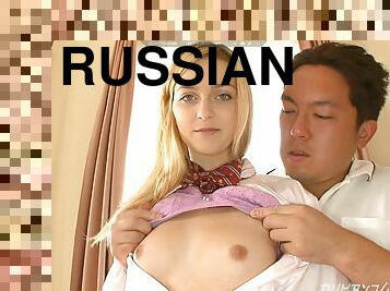 asiatisk, russisk, student, teenager, legetøj, pornostjerne, creampie, blond, drillende