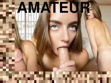 Amateur Hottie Enjoys Fucking (Huge Cumshot All Over Ass & Back)
