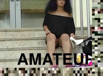 en-plein-air, amateur, compilation, jupe-en-l’air, coquine