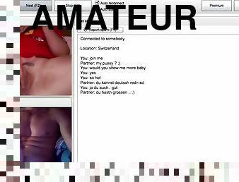 masturbación, amateur, con-los-dedos, webcam