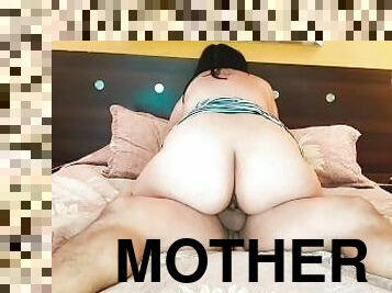 hårig, mamma-och-pojke, fitta-pussy, amatör, milf, hardcore, mamma, creampie, bbw, sprut